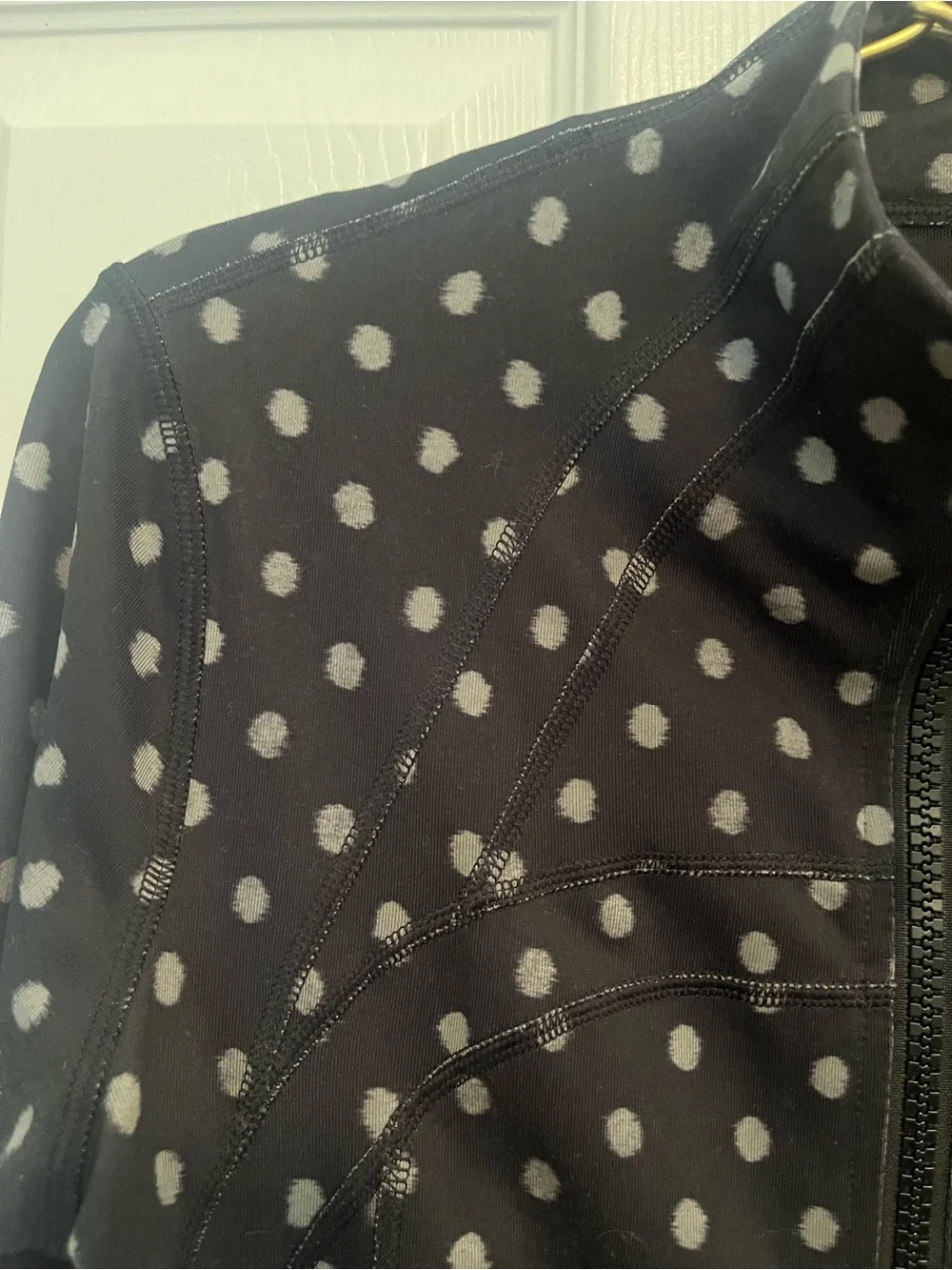 Lululemon Define Jacket Ghost Dot Black Slate | Size 8 | Thumbholes Full Zip